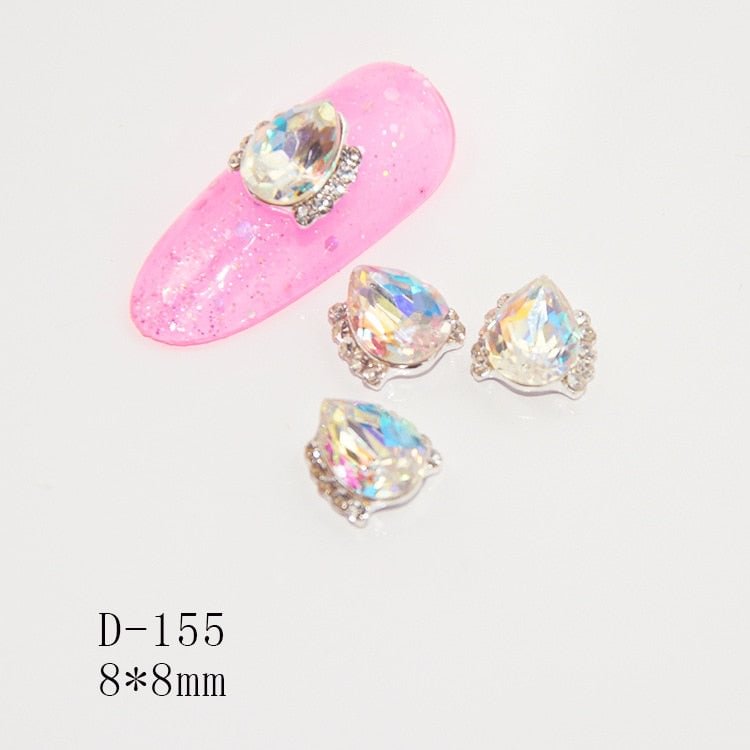 Nail Decoration Elegant Multiple Shapes Designs 10 pcs/Set Alloy With Exquisite Zircon Rhinestones For Nail Tips Beauty Salons