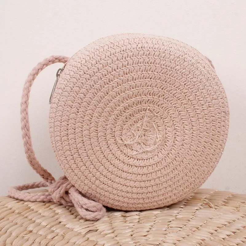 Infant Kids Baby Girls Straw Bag Shoulder Bags Solid Accessories Decoration Stuffed Girl Handbag