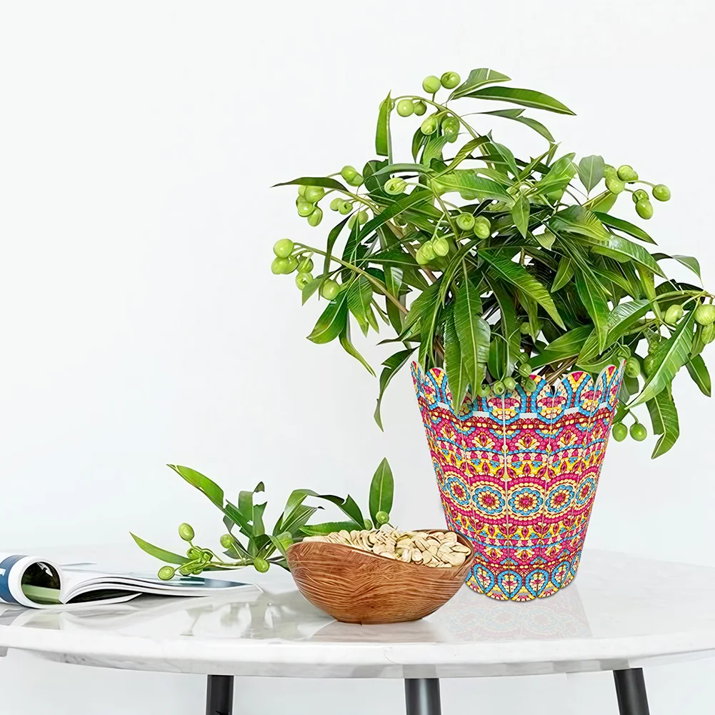 Desktop Diamond Art Flower Arrangement Vase for Home Office Decor (Flower)