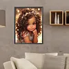 Fille Afro-Am&eacute;ricaine-Peinture Ronde au Diamant-30*40CM