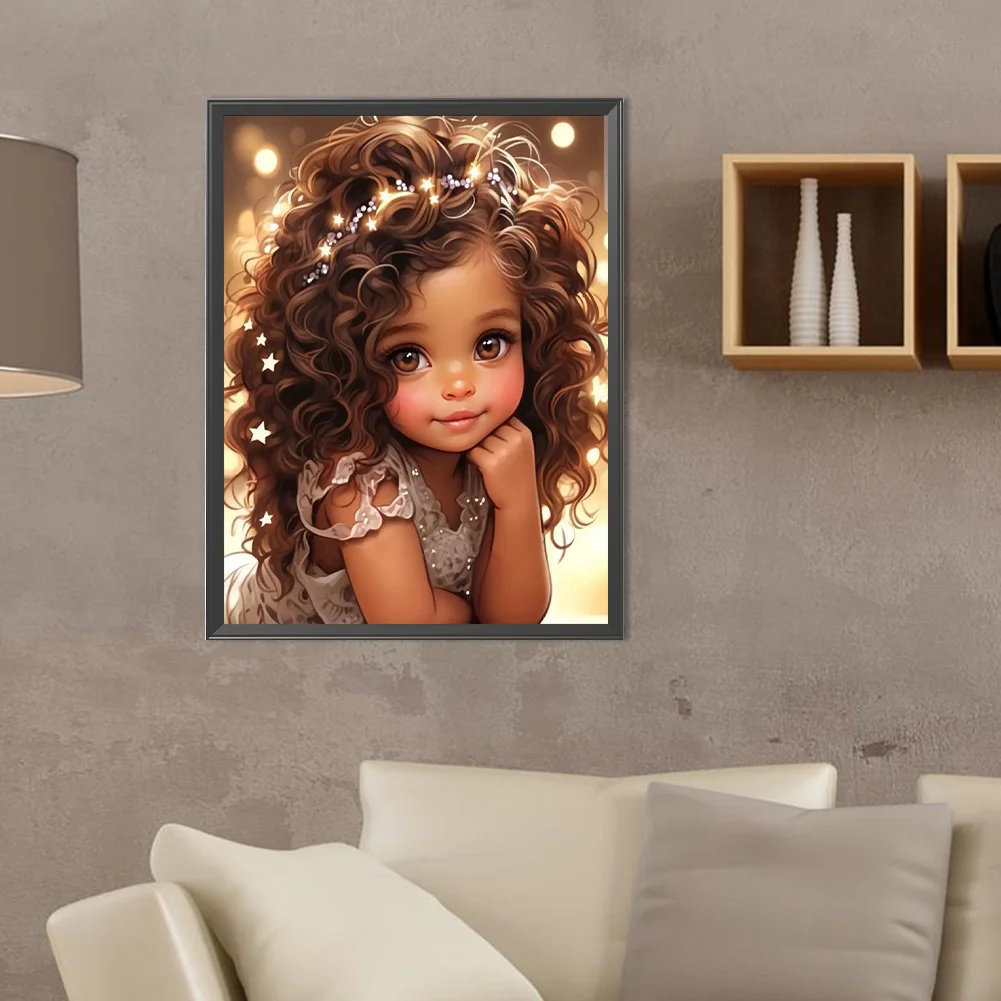 Diamond Painting - Full Round Drill - Sweet Girl(Canvas|30*40cm)