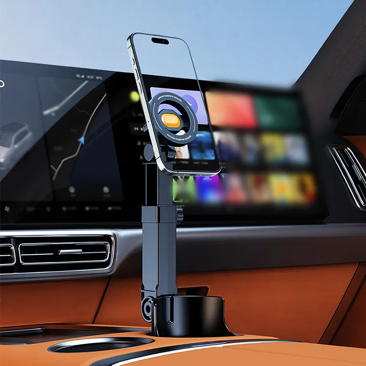 Support de t&eacute;l&eacute;phone pour porte-gobelet de voiture &ndash; R&eacute;glable &agrave; 360&deg;, aimant N52 puissant, utilisation &agrave; une main, compatible avec tous les t&eacute;l&eacute;phones, mod&egrave;les magn&eacute;tique et &agrave; pince pour une conduite s&eacute;curis&eacute;e