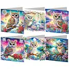 6pcs Lovely Pattern DIY Diamond Painting Greeting Card Set with Envelope Diamond Painting Daily Wishing Cards for Birthdays Thanksgiving & Special Occasion