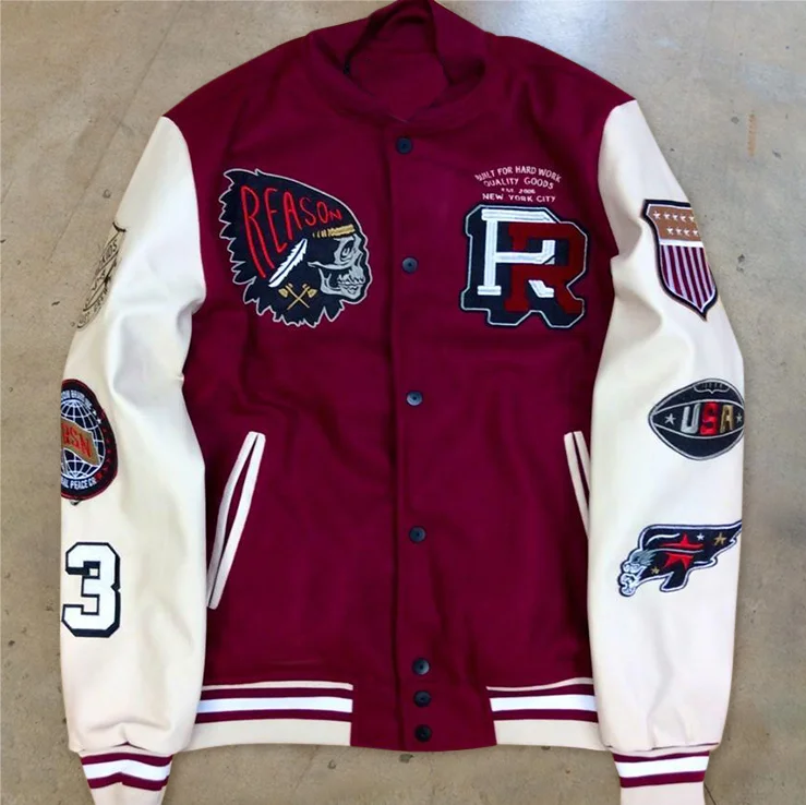 Sporty style men's color block long sleeve jacket