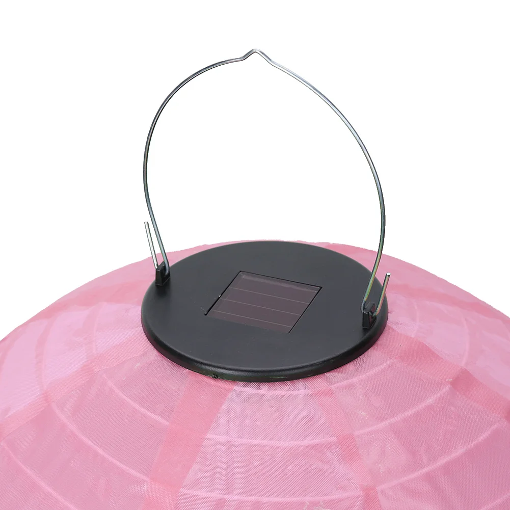 30cm Solar Hanging String Light Holiday Lantern LED China Lamp Decor (Pink)