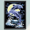Bead Embroidery - Partial Printed 9CT Dolphin(28x20 CM)
