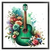 Guitar Flower-Partial 11CT Stamped Cross Stitch Bead Embroidery 36*36cm/14.17*14.17in tapestrymarket