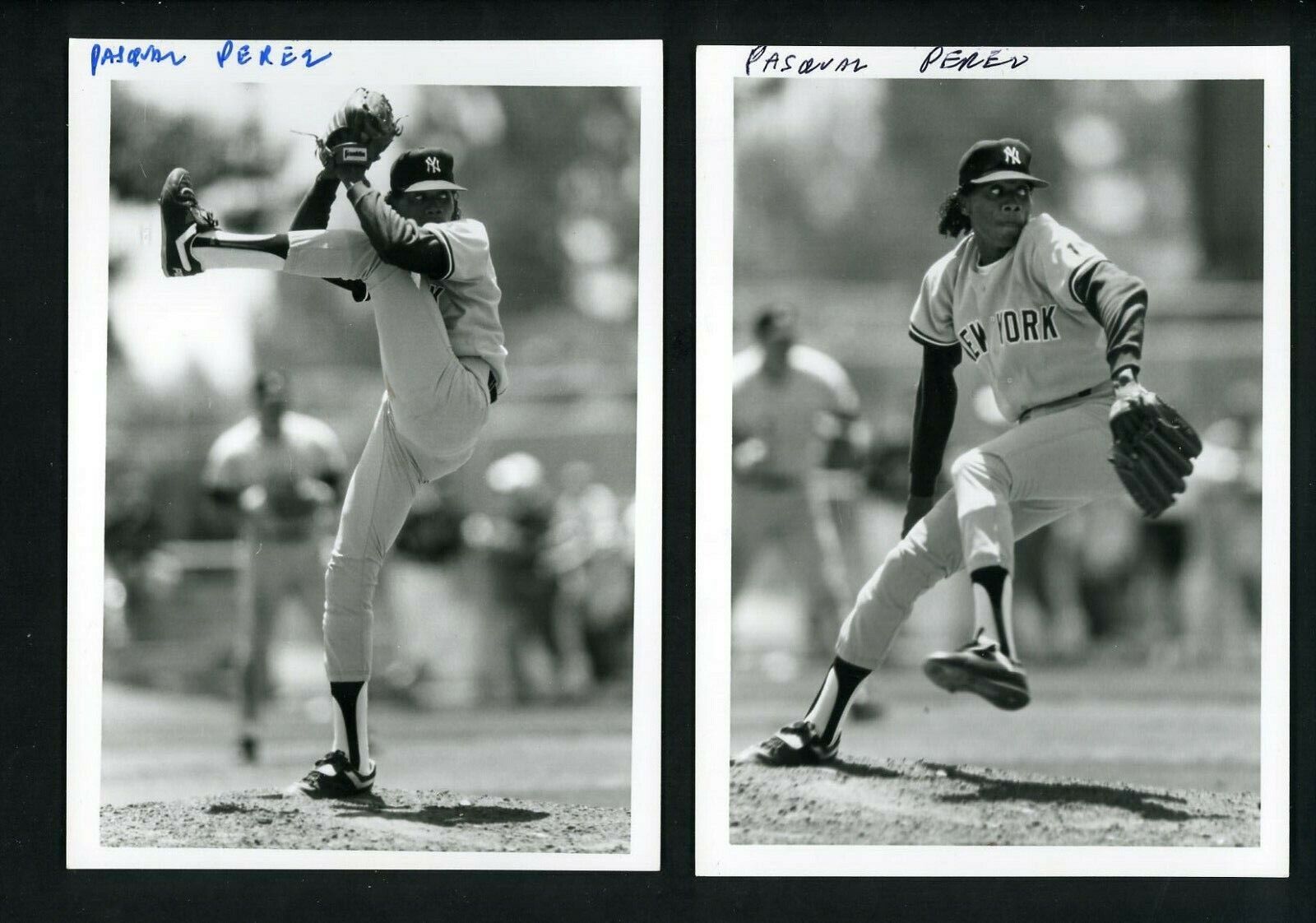 Pascual Perez LOT of THREE Press Original B&W Photo Poster paintings New York Yankees