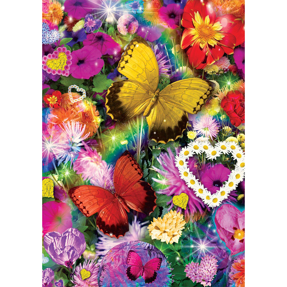 

30*40CM Round Drill Diamond Painting-Vibrant Flower, 501 Original