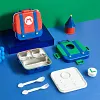 Stainless steel lunchbox in the shape of a backpack