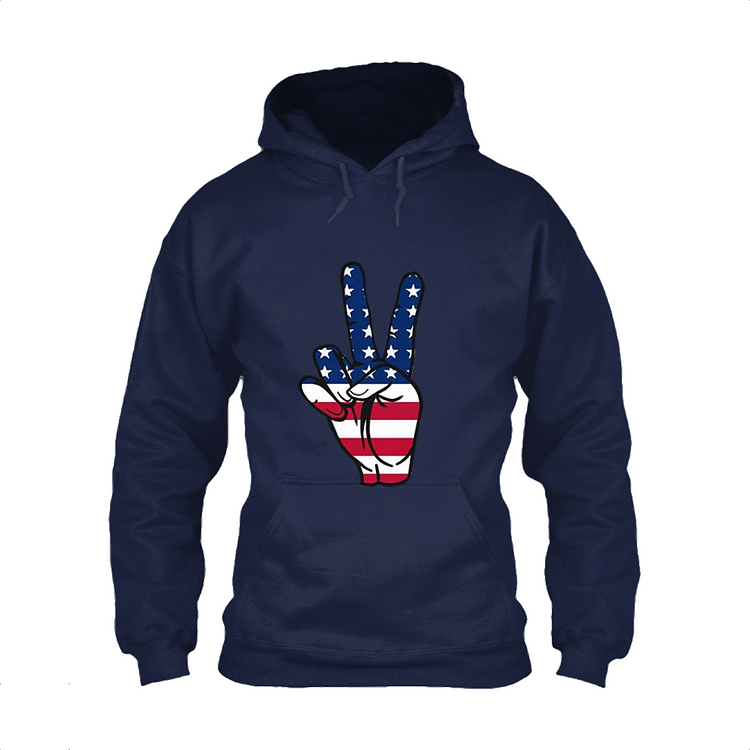 Peace Sign Hand, Independence Day Classic Hoodie