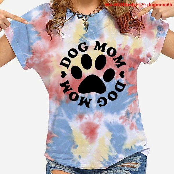 Women's T-shirt Dog Mom Printed Summer Casual Short Sleeve T Shirts Female Shirts - Shop Trendy Women's Clothing | LoverChic