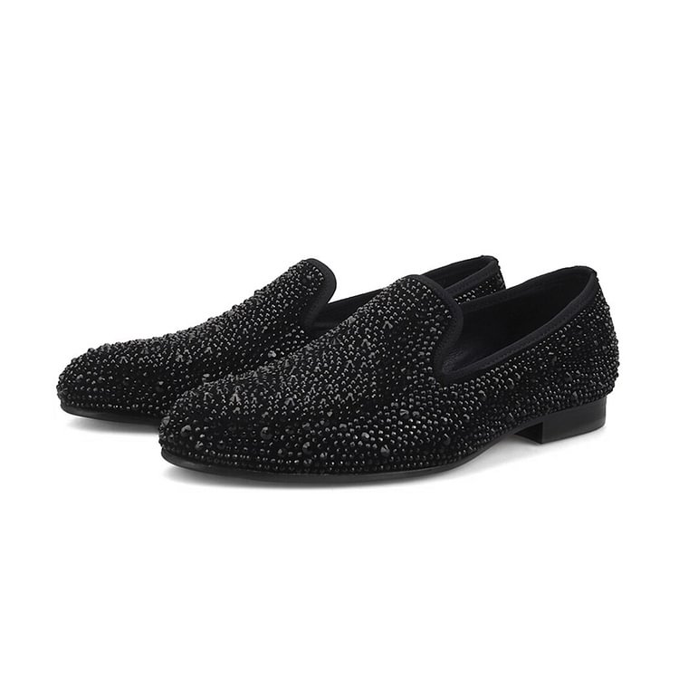 Vidiano Suede Crystal Loafers