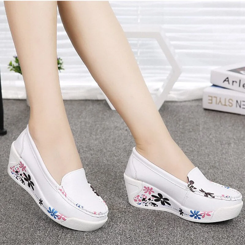 Summer Shoes Loafers For Women 2021 Wedges Sneakers Floral Single Woman ...