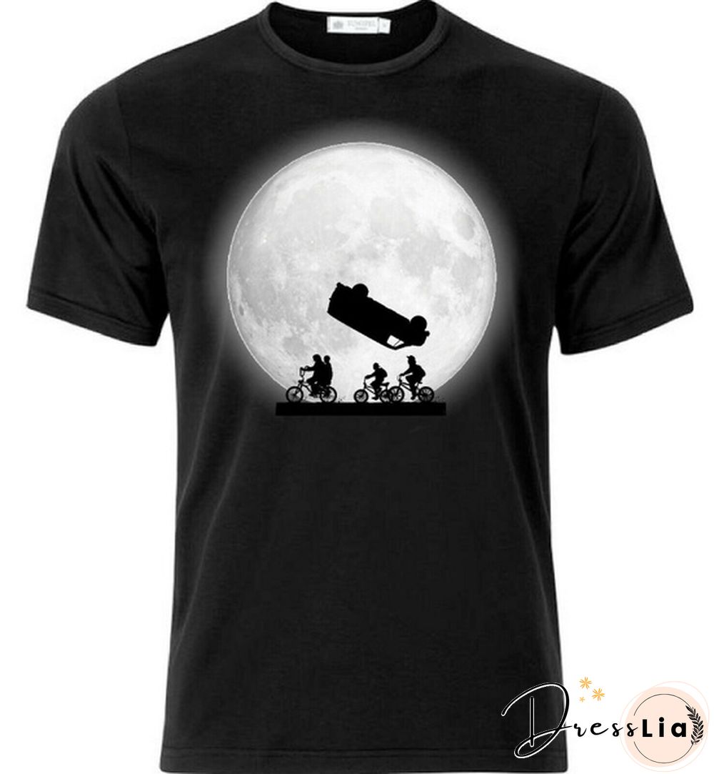 Stranger Things Themed Full Moon Halloween T Shirt Black