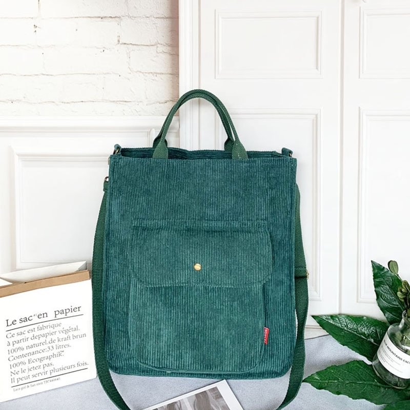 Corduroy Bag for Women 2022 Shopper Bag Designer Handbag Autumn and Winter Girls Student Bookbag Female Canvas Shoulder Tote Bag US Mall Lifes