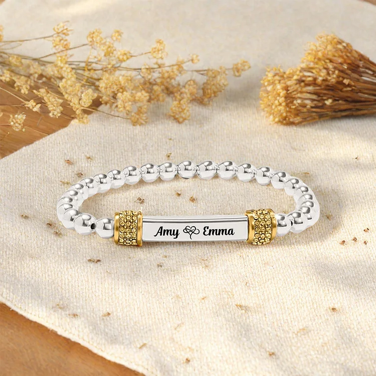For Aunt& Niece -Custom Name Bead Bracelet