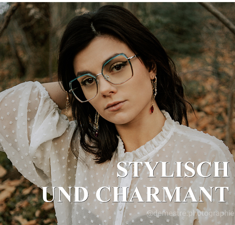 Burt Blau-Rosa Rechteckig Brille