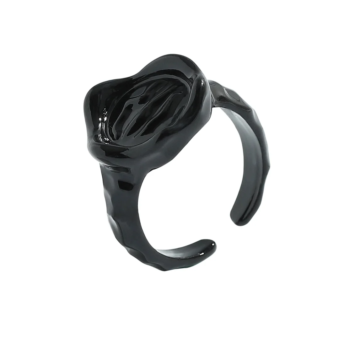 Dvacaman 2021 New INS Trendy Colorful Dripping oil Geometric Rings Candy Color Hand Painted Irregular Open Rings Female Jewelry