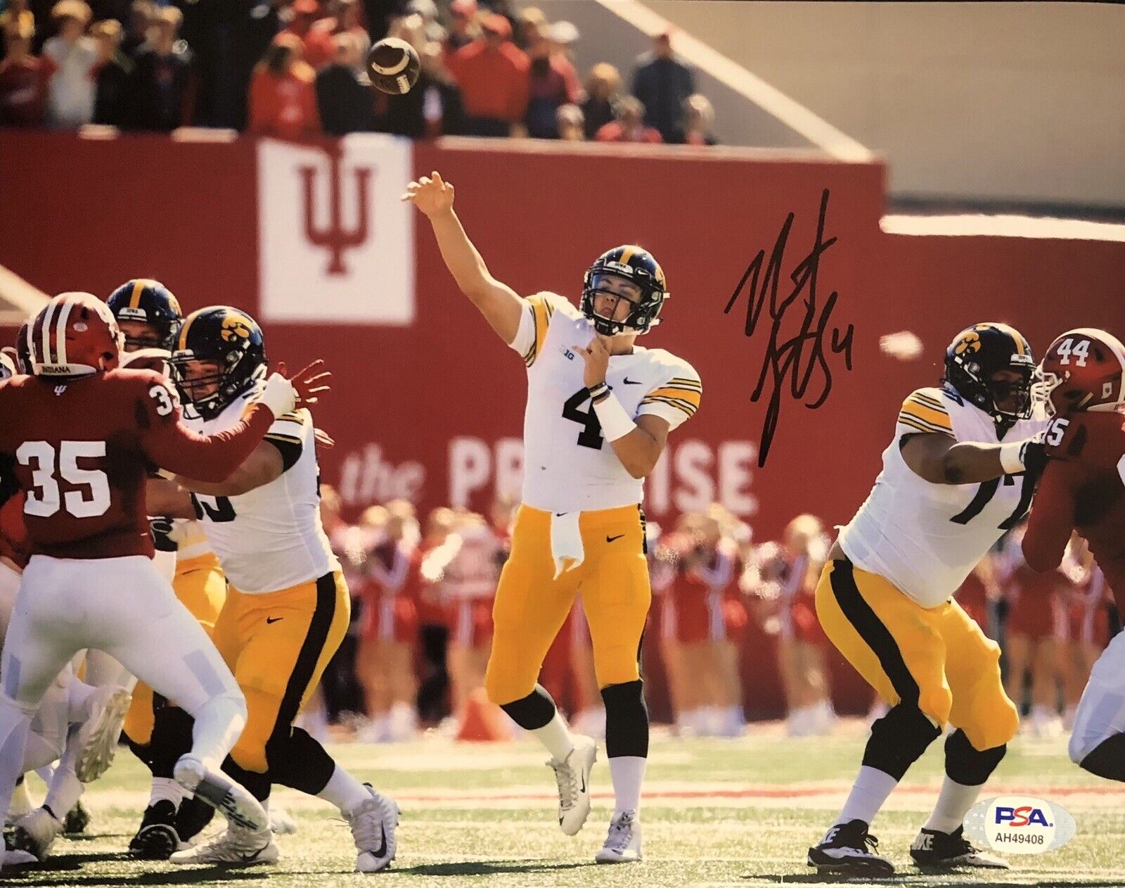 Nate Stanley Signed Autographed Iowa Hawkeyes 8x10 Photo Poster painting Heisman Psa/Dna