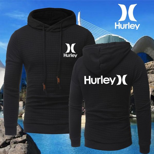 Men's Hurley Tops Fashion Autumn and Winter Hoodie Men's Sports and Leisure Long-sleeved Warm Jacket Sweater Hurley Printing Hooded Sweatshirt - Chicaggo