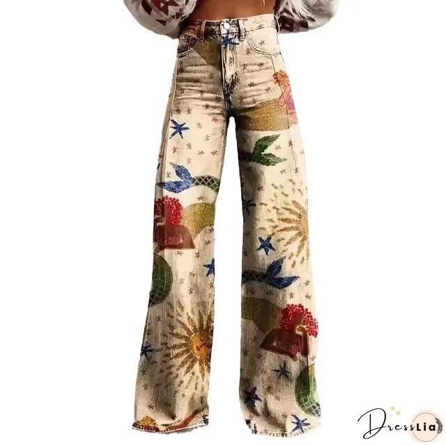 Skinny colorful flowered Loose Pant