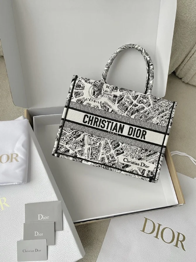 Dior_CD_book_tote23夏季_巴黎地圖_白色中號_36cm_-