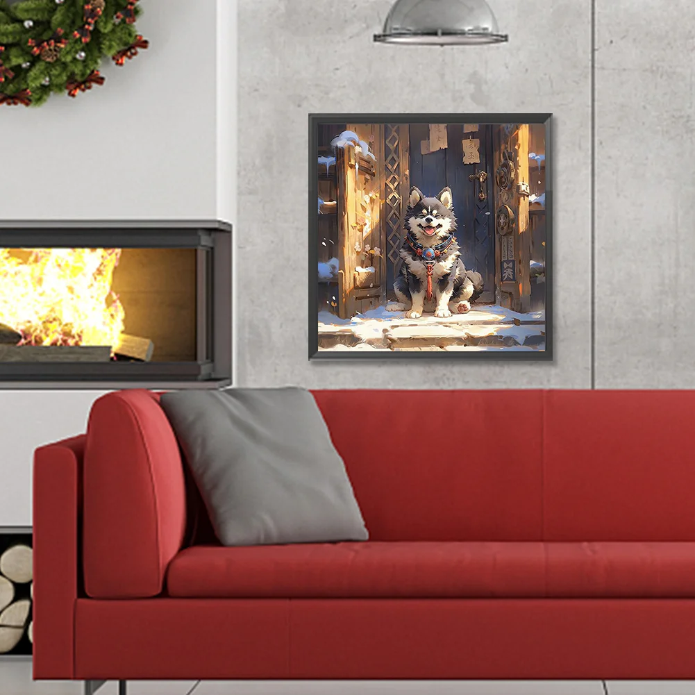 Full Round Diamond Painting 30*30cm - Plateau Guard Dog