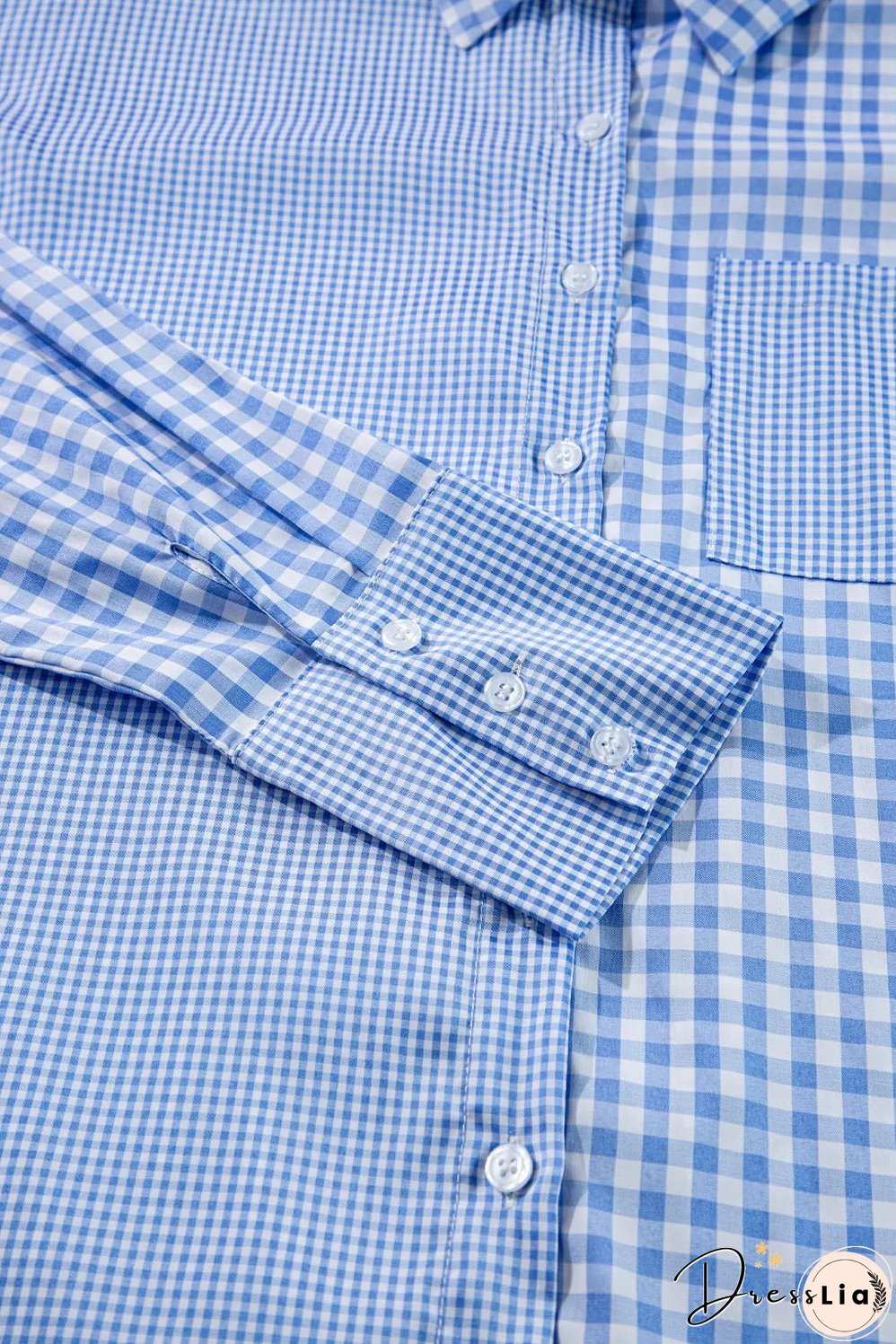 Pocketed Plaid Collared Neck Long Sleeve Shirt