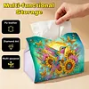 Diamond Painting Sunflowers and Birds Tissue Box for Kitchen Restaurant Bar Office Party