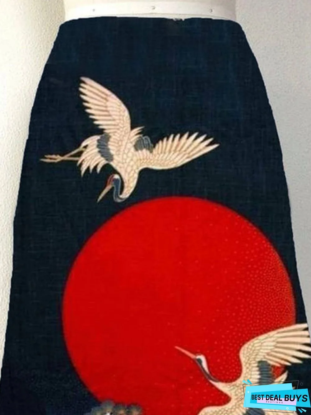 A-Line Cotton-Blend Casual Skirt