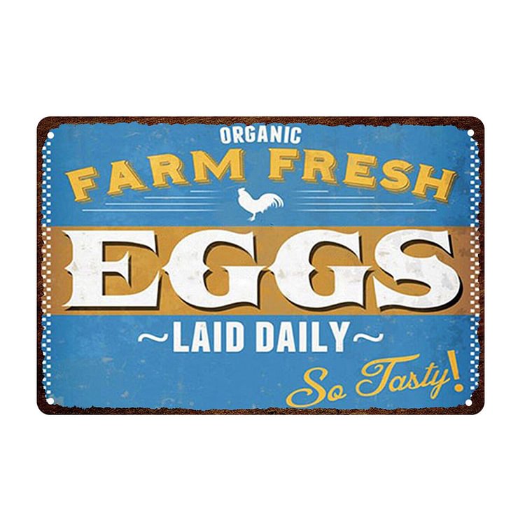 Fresh Eggs - Vintage Tin Signs/Wooden Signs - 7.9x11.8in & 11.8x15.7in