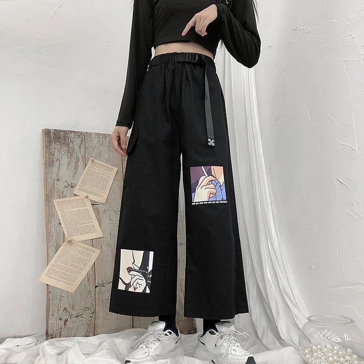 Street Look High Waist Wide Leg Pants