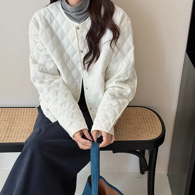 Toloer Ling Ge Cotton Dress Female 2024 Autumn And Winter New Cotton-Padded Jacket Short Cotton Thin Puff Coat Korean Small Padded Coat-Outfit Ideas