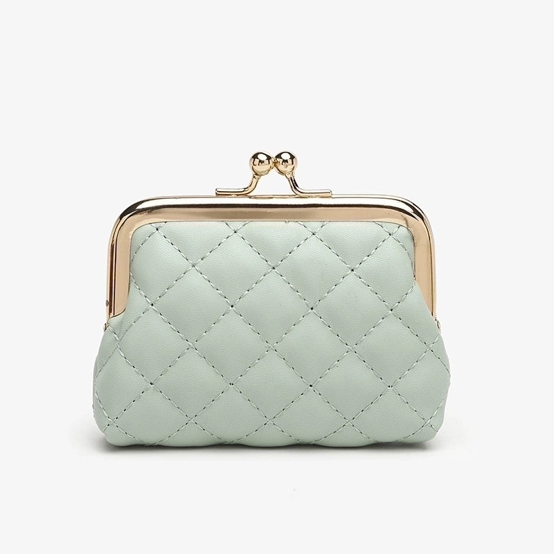 Women’s Solid Color Pu Leather Clipped Button Wallets