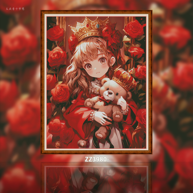 [ZZ3980-Bear Princess]  Painting Fairy Cross Stitch