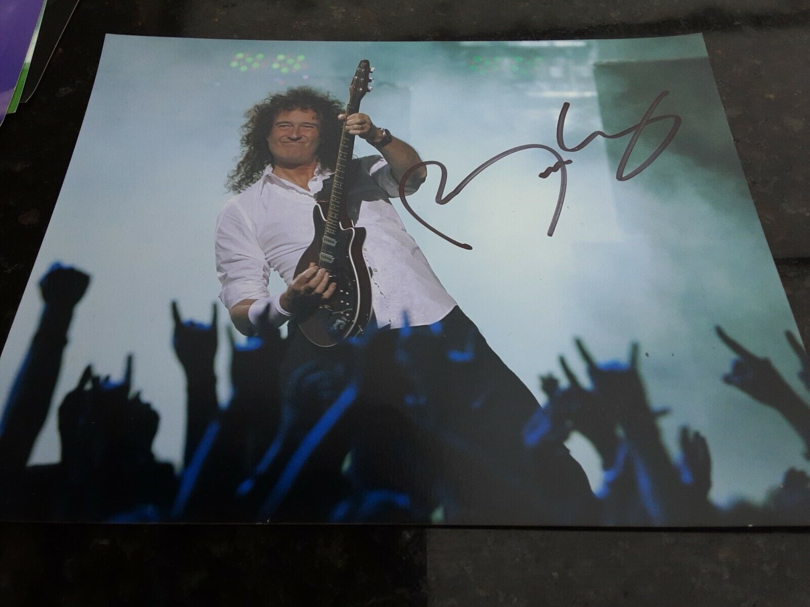 Hand Signed Brian May Queen Rock Legend A4 Photo Poster painting