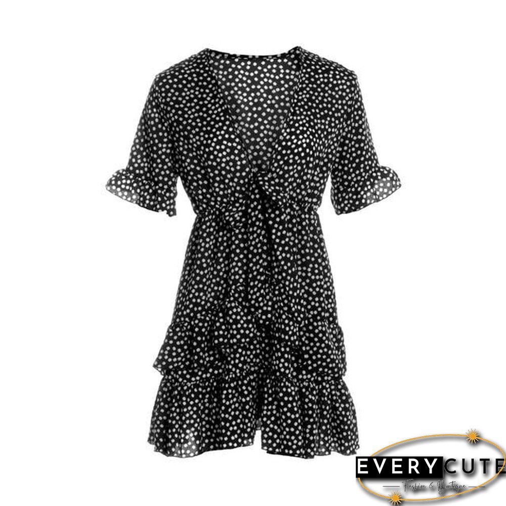 Floral Ruffle Short Mini Dress