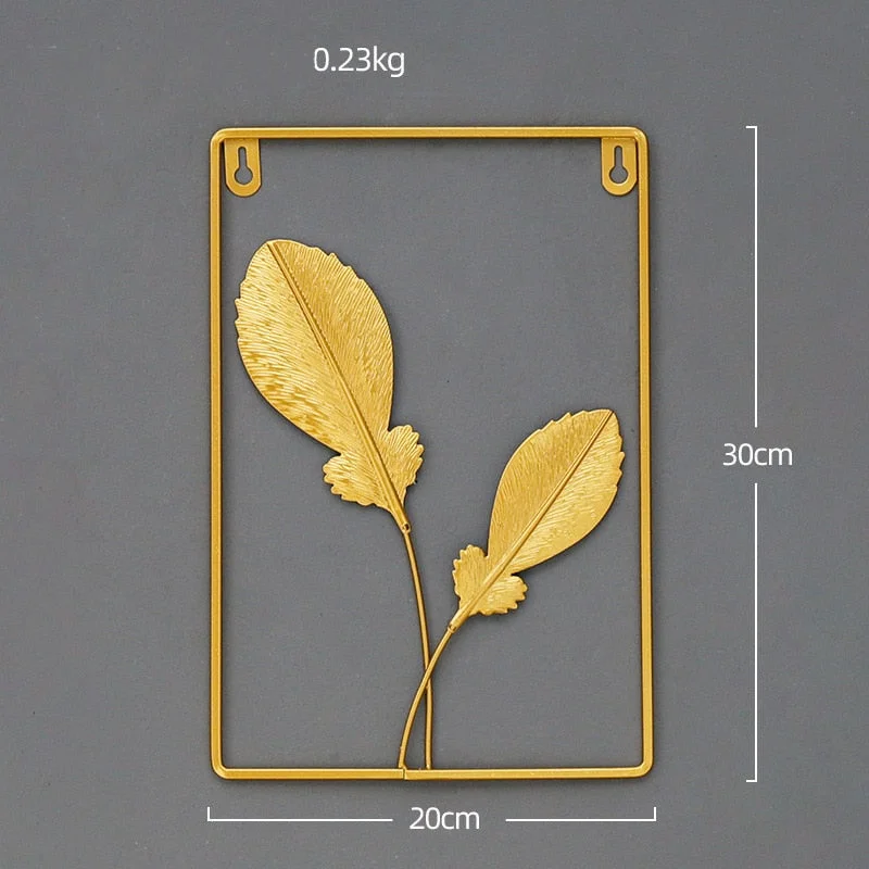 Nordic Style Leaf Shape Hanging Wall Creative Iron Ginkgo Leaf Decoration Living Room Sofa Background Wall Decor Accessories
