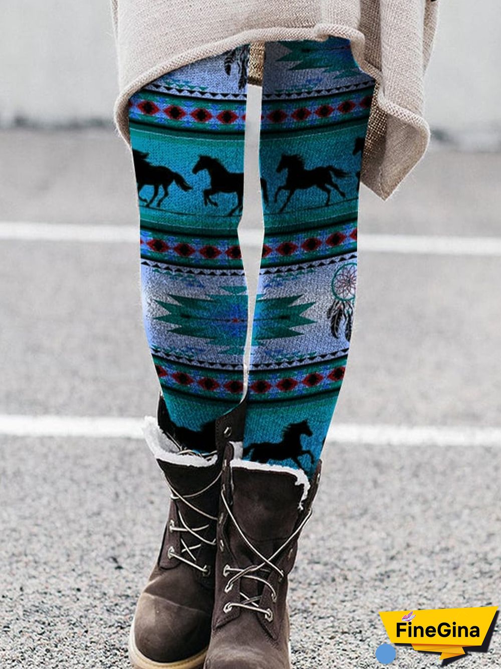Fashionable Casual Printed Knitted Leggings