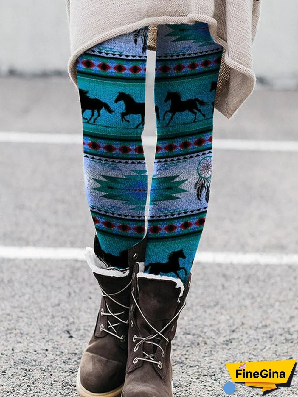 Fashionable Casual Printed Knitted Leggings