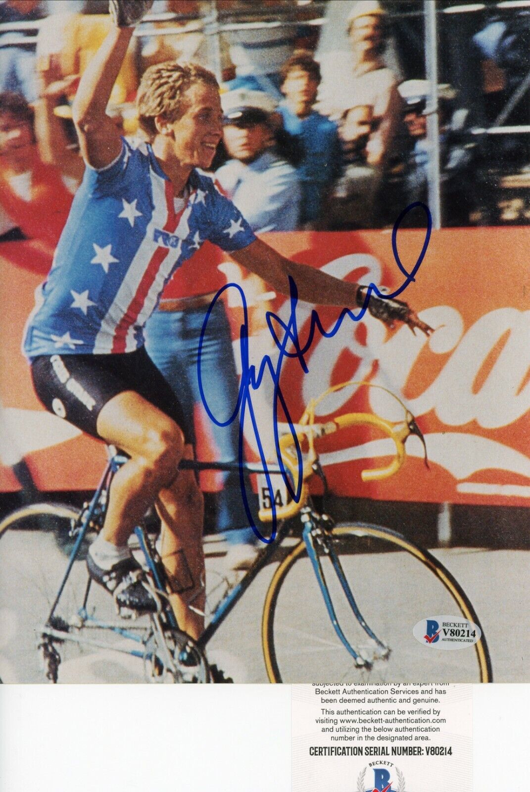 Greg Lemond Tour de France 8x10 Glossy Photo Poster painting Signed Autographed Beckett BAS