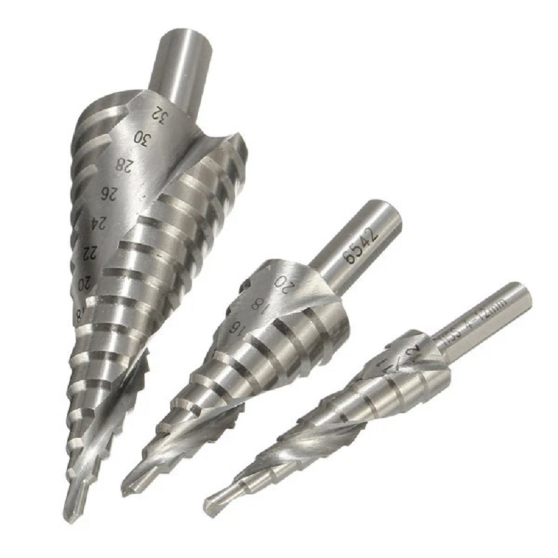 

HSS Step Drill Bit 4-12 4-20 4-32 Spiral Groove Drill Metal Hole Cutter, 4-20mm, 501 Original