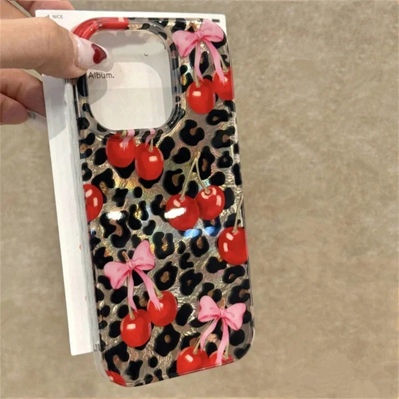 Aonga Vortex pattern Leopard Phone Case For iPhone 11 12 13 14 15 16 pro max Laser Silver Soft Edge Shockproof Cover For iPhone 16Plus aonga