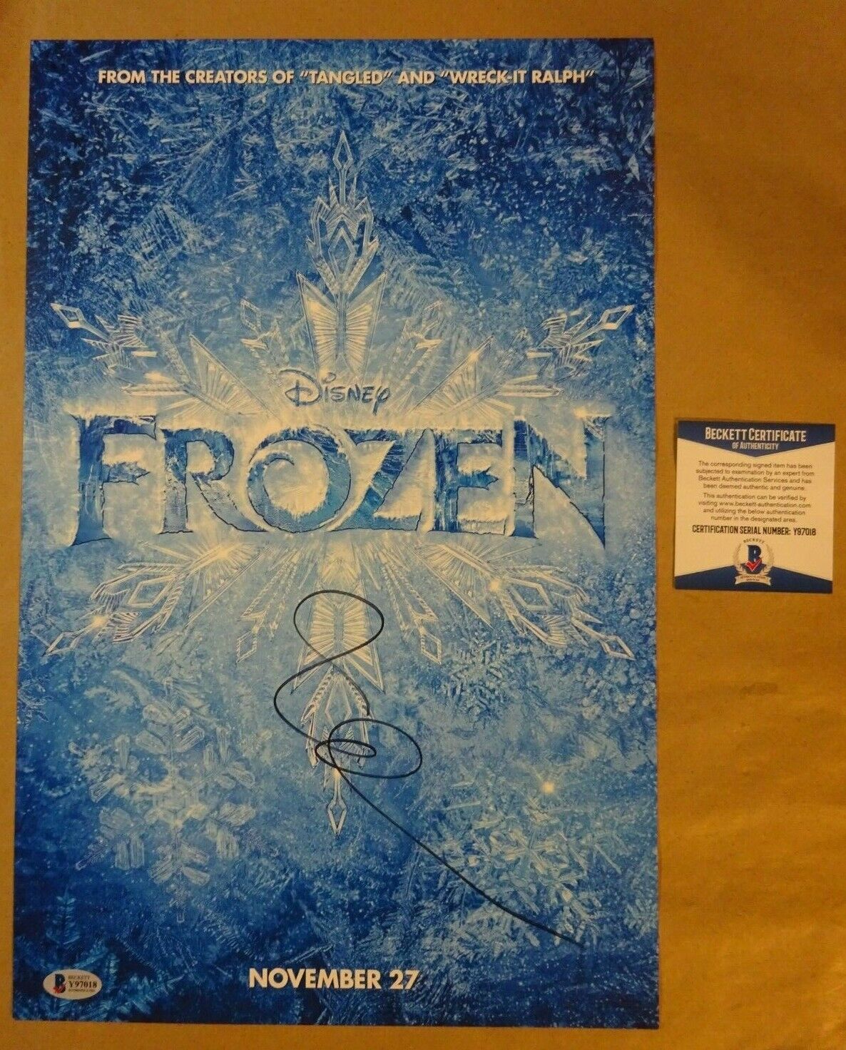 Signed IDINA MENZEL Autographed Disney FROZEN Photo Poster painting 11x17