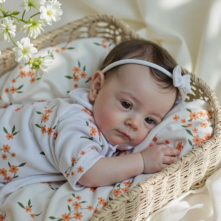  [3-7 Days Delivery][🔊Heartbeat Sound and Breath💝]18'' Cloth Body Reborn Baby Newborn Girl Awake Doll Named Elimada with Blue Eyes - Reborndollsshop®-Reborndollsshop®