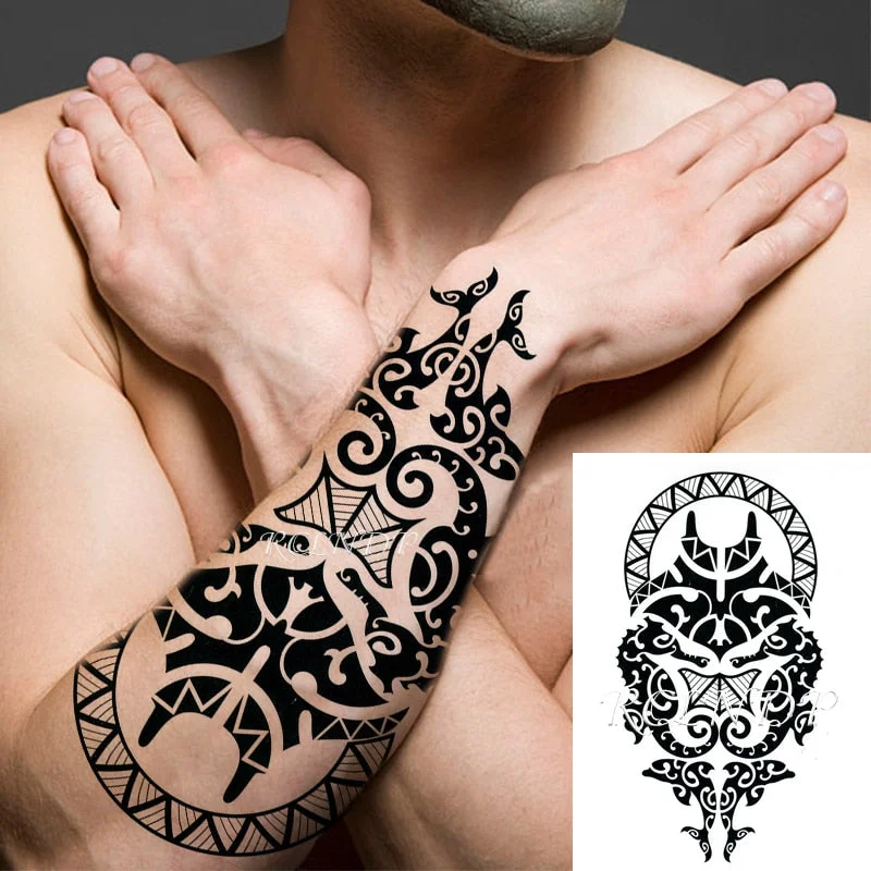 Waterproof Temporary Tattoo Sticker stripe Bar code streak line Fake Tatto Flash Tatoo Totem Back leg Abdomen Arm for Men Women