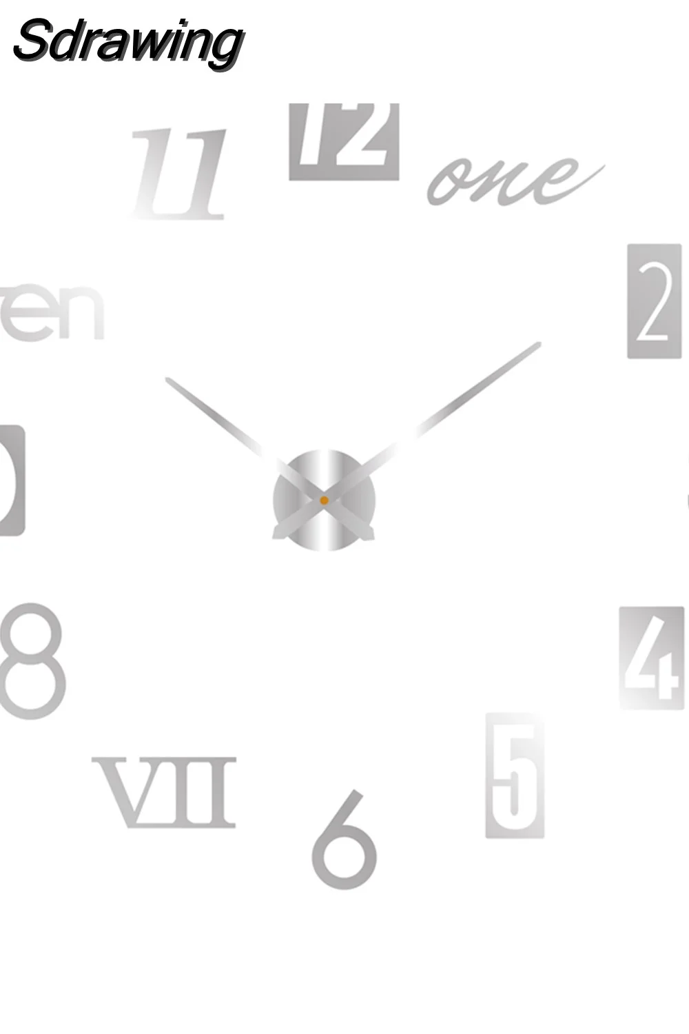 Sdrawing Wall Clock Luminous Frameless Wall Clocks DIY Digital Clock Wall Stickers Silent Clock for Home Living Room Office Wall Decor