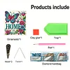 (US Local)Butterfly DIY Diamond Painting Art Hooks No Hole Punching Wall Decor Kit