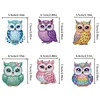 6pcs/set DIY Special-shaped Diamond Painting Wall-mounted Key Hook Kit (Owl)